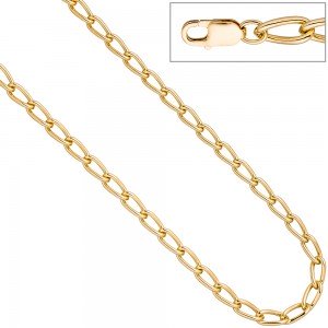 Lang-Panzerkette 925 Sterling Silber gold vergoldet 6,9mm 45cm Kette Halskette