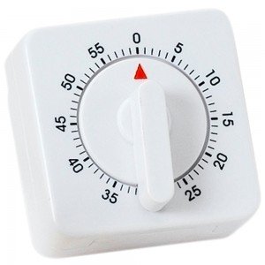 Kurzzeitmesser Kurzzeitwecker Küchen Timer analog weiß eckig