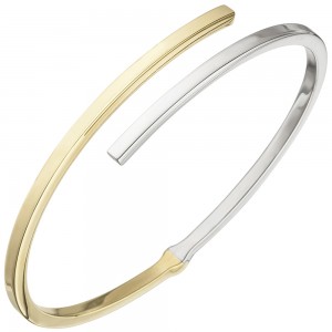 JOBO Armreif Armband oval 925 Sterlingsilber bicolor vergoldet