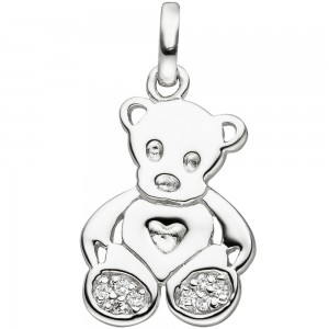 JOBO Kinder Anhänger Teddy Teddybär 925 Sterlingsilber 8 Zirkonia