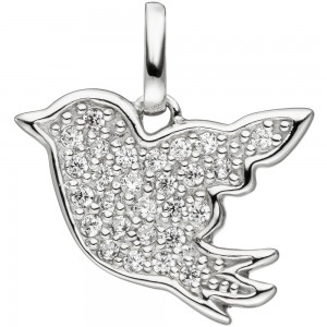 JOBO Kinder Anhänger Vogel 925 Sterlingsilber mit Zirkonia