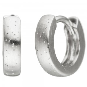 JOBO Creolen 925 Sterlingsilber matt Ohrringe