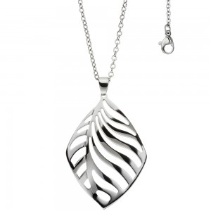 JOBO Collier Kette mit Anhänger aus Edelstahl 47cm Karabiner