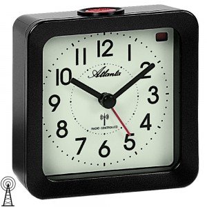 Atlanta Wecker Funk Funkwecker anthrazit eckig mit Licht Snooze