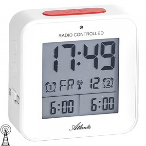 Atlanta Wecker Funk Funkwecker digital weiß Licht Snooze Digitalwecker