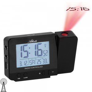 Atlanta Wecker Funk Funkwecker digital schwarz Projektion Projektionswecker