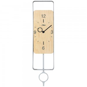 Atlanta Wanduhr Quarz mit Pendel Holz Erle Optik Pendeluhr modern