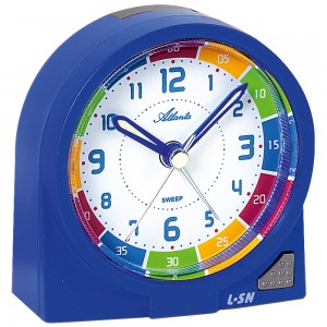 Atlanta Wecker Kinderwecker Quarz blau leise Lernwecker für Kinder