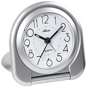 Atlanta Wecker Reisewecker Klappwecker Quarz analog silbern