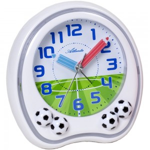 Atlanta Wecker Kinderwecker Fußball weiß Fussballwecker für Kinder