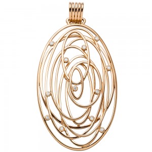 JOBO Anhänger oval 585 Rotgold 12 Diamanten Brillanten 0,14ct.