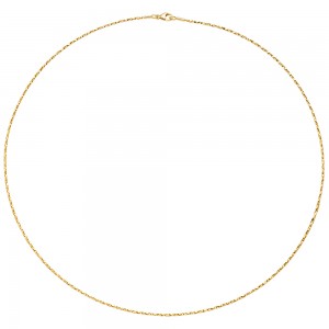 JOBO Collier Halskette 750 Gelbgold diamantiert 1,0mm 42cm