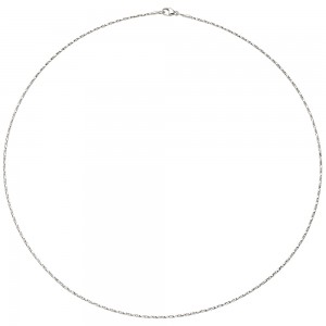 JOBO Collier Halskette 750 Weißgold diamantiert 1,0mm 42cm