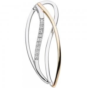 JOBO Anhänger 333 Weißgold Gelbgold bicolor 9 Zirkonia