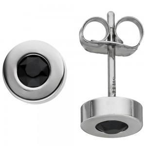 JOBO Ohrstecker rund aus Edelstahl mit SWAROVSKI® ELEMENTS Ohrringe 5,8mm