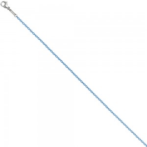Rundankerkette Edelstahl blau lackiert 42cm Karabiner