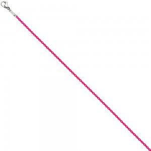Rundankerkette Edelstahl pink lackiert 45cm Karabiner