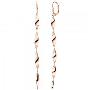JOBO Ohrhänger Spirale 925 Sterlingsilber rotgold vergoldet Ohrringe gedreht
