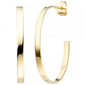 JOBO Halbcreolen oval 925 Sterlingsilber vergoldet Ohrringe Creolen