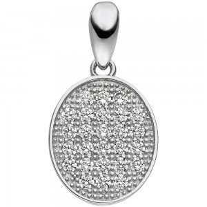 JOBO Anhänger oval 925 Sterlingsilber 26 Zirkonia