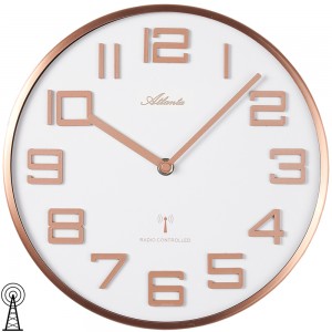 Atlanta Wanduhr Funk Funkwanduhr analog rotgold farben rund