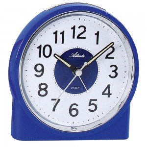 Atlanta Wecker Quarz analog blau leise ohne Ticken mit Licht