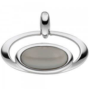 JOBO Anhänger oval 585 Weißgold 1 Mondstein Cabochon