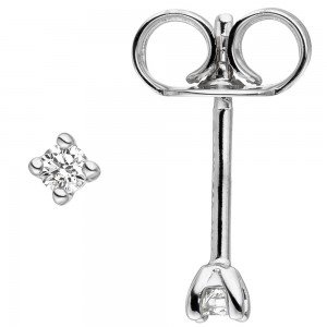 JOBO Ohrstecker 585 Weißgold 2 Diamanten Brillanten Ohrringe