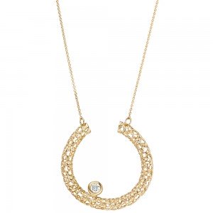 Collier Halskette 750 Gelbgold 1 Diamant Brillant 45cm