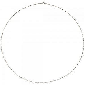 JOBO Collier Halskette 750 Weißgold diamantiert 1,0mm 42cm