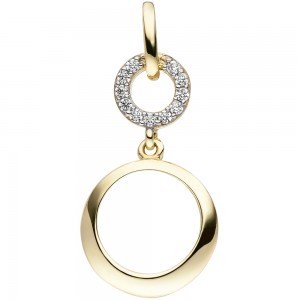 JOBO Anhänger 375 Gelbgold 11 Zirkonia