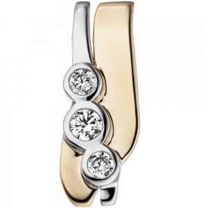 JOBO Anhänger 333 Gelbgold Weißgold bicolor 3 Zirkonia