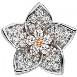 JOBO Anhänger Blume 585 Rotgold Weißgold bicolor 30 Diamanten Brillanten