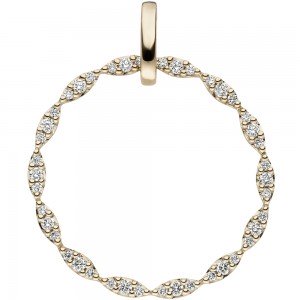 JOBO Anhänger rund 585 Gelbgold 42 Diamanten Brillanten 0,26ct.