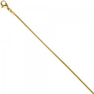 Schlangenkette Edelstahl gold farben 1,5mm 80cm Kette Karabiner