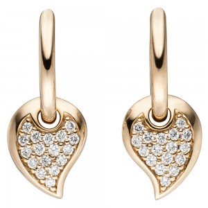 Creolen 585 Rotgold 34 Diamanten Brillanten Ohrringe