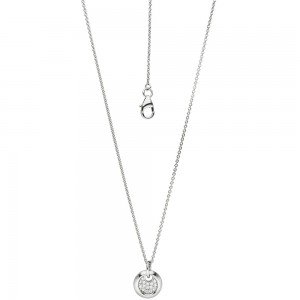 Collier Kette mit Anhänger 585 Weißgold 15 Diamanten Brillanten 43cm