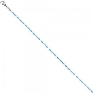 Rundankerkette Edelstahl blau lackiert 50cm Karabiner