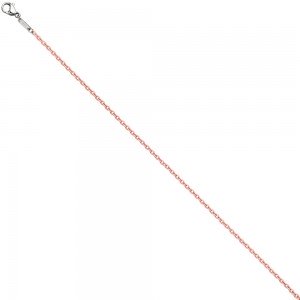 Rundankerkette Edelstahl rosa lackiert 42cm Karabiner
