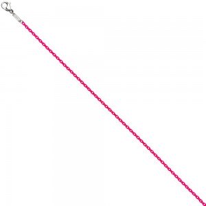 Rundankerkette Edelstahl pink lackiert 45cm Karabiner