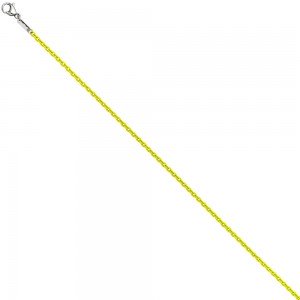 Rundankerkette Edelstahl gelb lackiert 50cm Karabiner