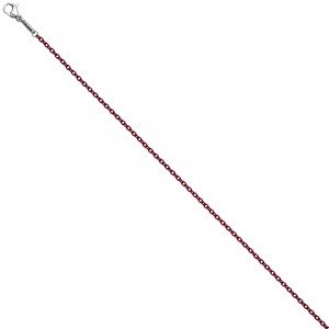 Rundankerkette Edelstahl rot weinrot lackiert 45cm Karabiner
