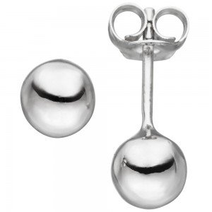 JOBO Ohrstecker Kugel 6,1mm 925 Sterlingsilber Ohrringe