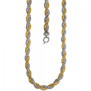 Collier Halskette 375 Weißgold Gelbgold bicolor 48cm