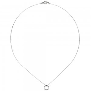 JOBO Collier / Kette mit Anhänger 925 Sterlingsilber 16 Zirkonia 43cm