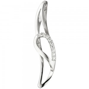 JOBO Anhänger 925 Sterlingsilber teil matt 9 Zirkonia