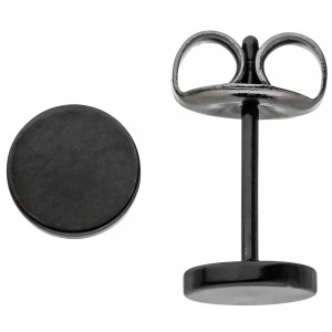 JOBO Ohrstecker Studs 6mm aus Edelstahl schwarz beschichtet Ohrringe
