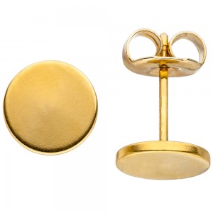JOBO Ohrstecker Studs 8mm aus Edelstahl gold farben beschichtet Ohrringe