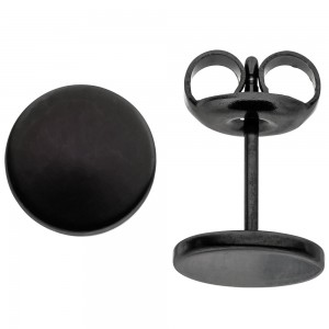JOBO Ohrstecker Studs 8mm aus Edelstahl schwarz beschichtet Ohrringe