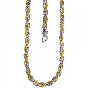 Collier Halskette 375 Weißgold Gelbgold bicolor 48cm